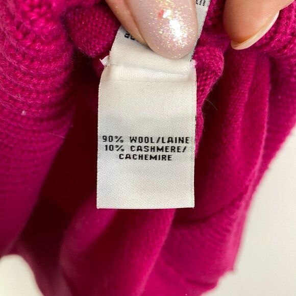 Diane Von Furstenberg Bozeman Bright Pink Wool Cashmere Sweater - Picture 6 of 6